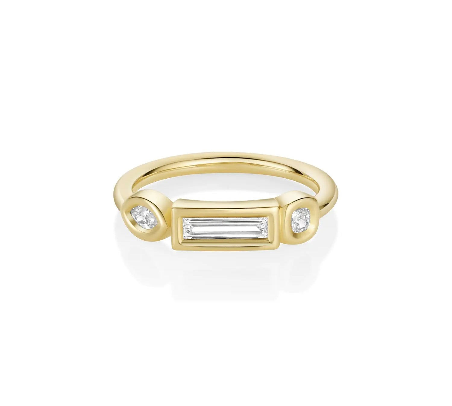 0.33ctw White Diamond Baguette, Cushion & Marquise Linear Band Marrow Fine