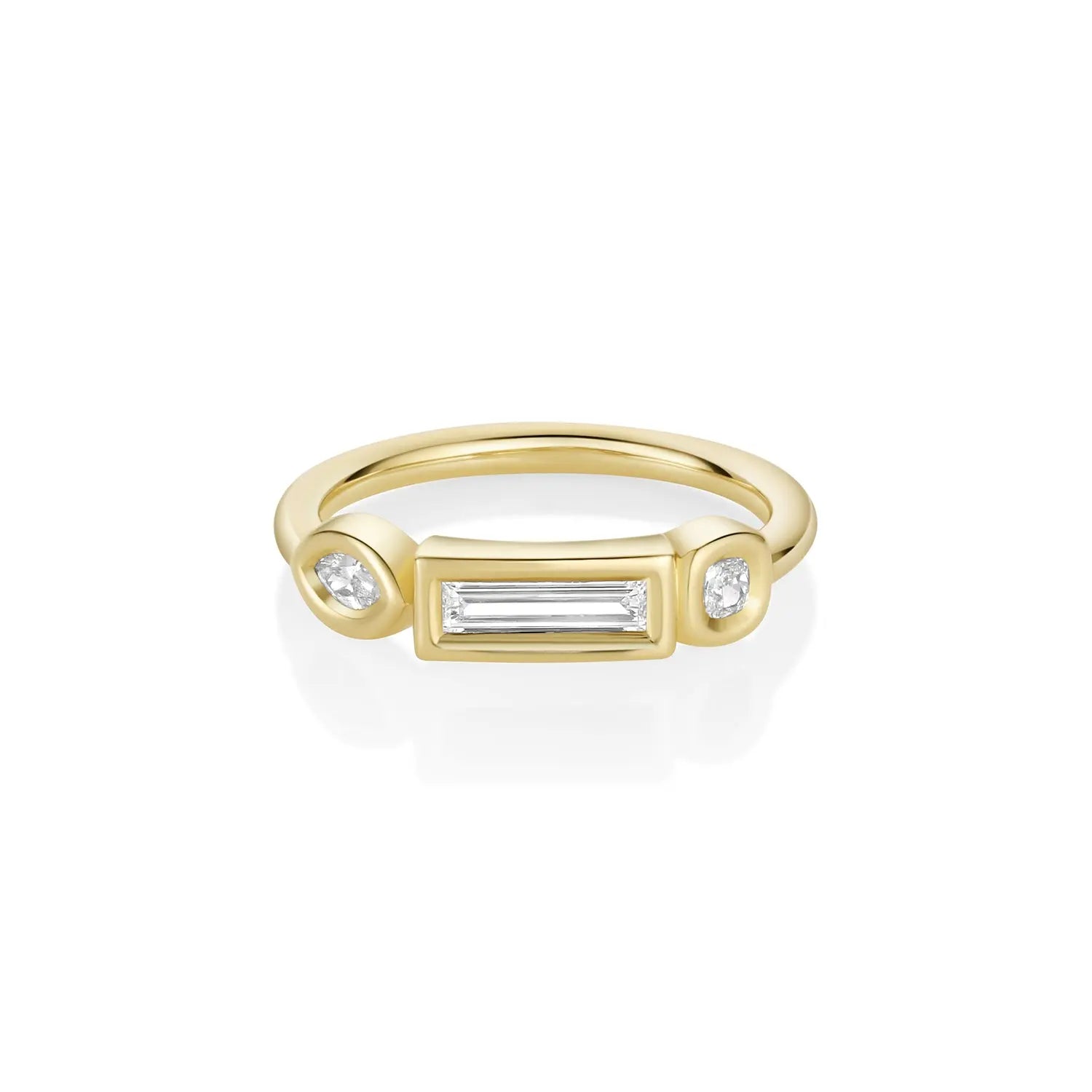 0.33ctw White Diamond Baguette, Cushion & Marquise Linear Band Marrow Fine