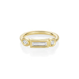 0.33ctw White Diamond Baguette, Cushion & Marquise Linear Band Marrow Fine