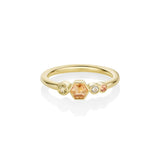 0.37ct Montana Sapphire Hexagon Linear Band [Yellow Gold]