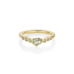 0.38ct Montana Sapphire Shield Wave Band [Yellow Gold]