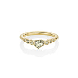 0.38ct Montana Sapphire Shield Wave Band [Yellow Gold]