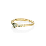 0.38ct Montana Sapphire Shield Wave Band side view