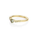 0.38ct Montana Sapphire Shield Wave Band side view