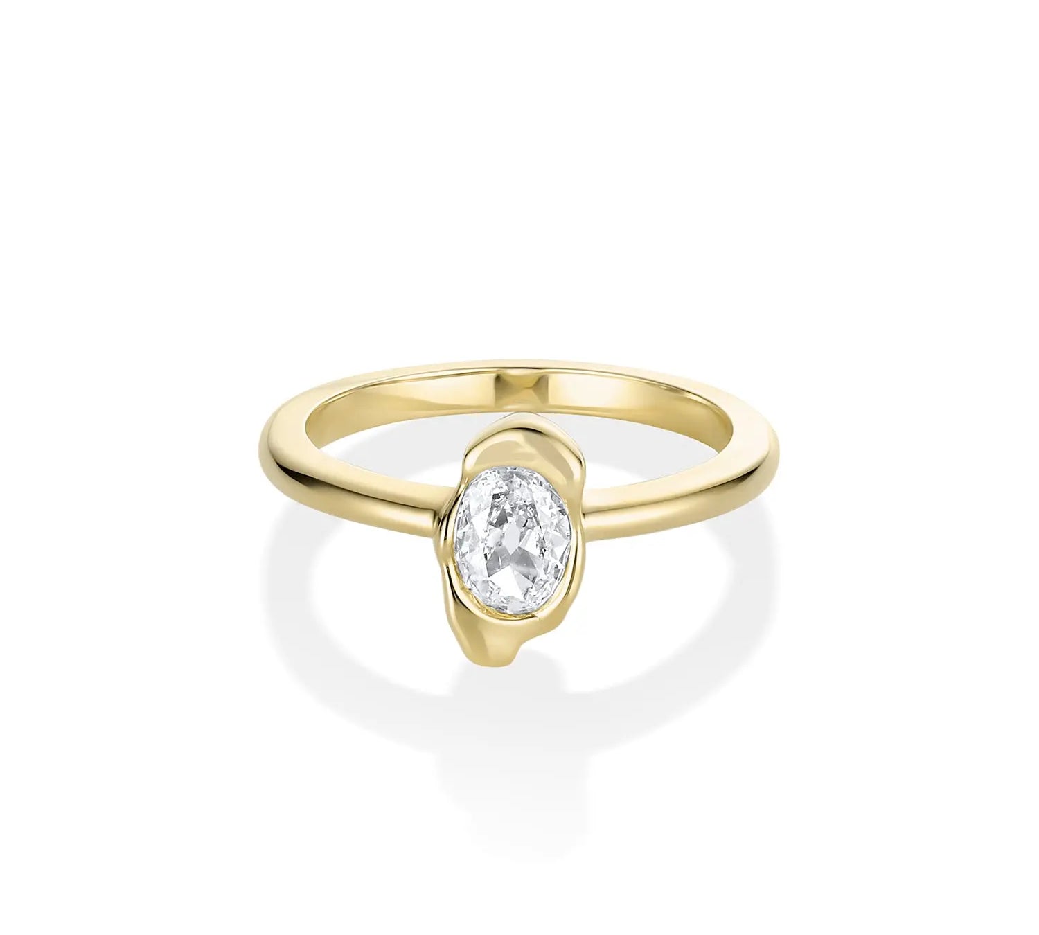0.40ct Oval Diamond Abstract Bezel Ring