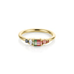 0.44ct Watermelon Tourmaline, Sapphire, Tourmaline and Diamond Kaleidoscope Ring