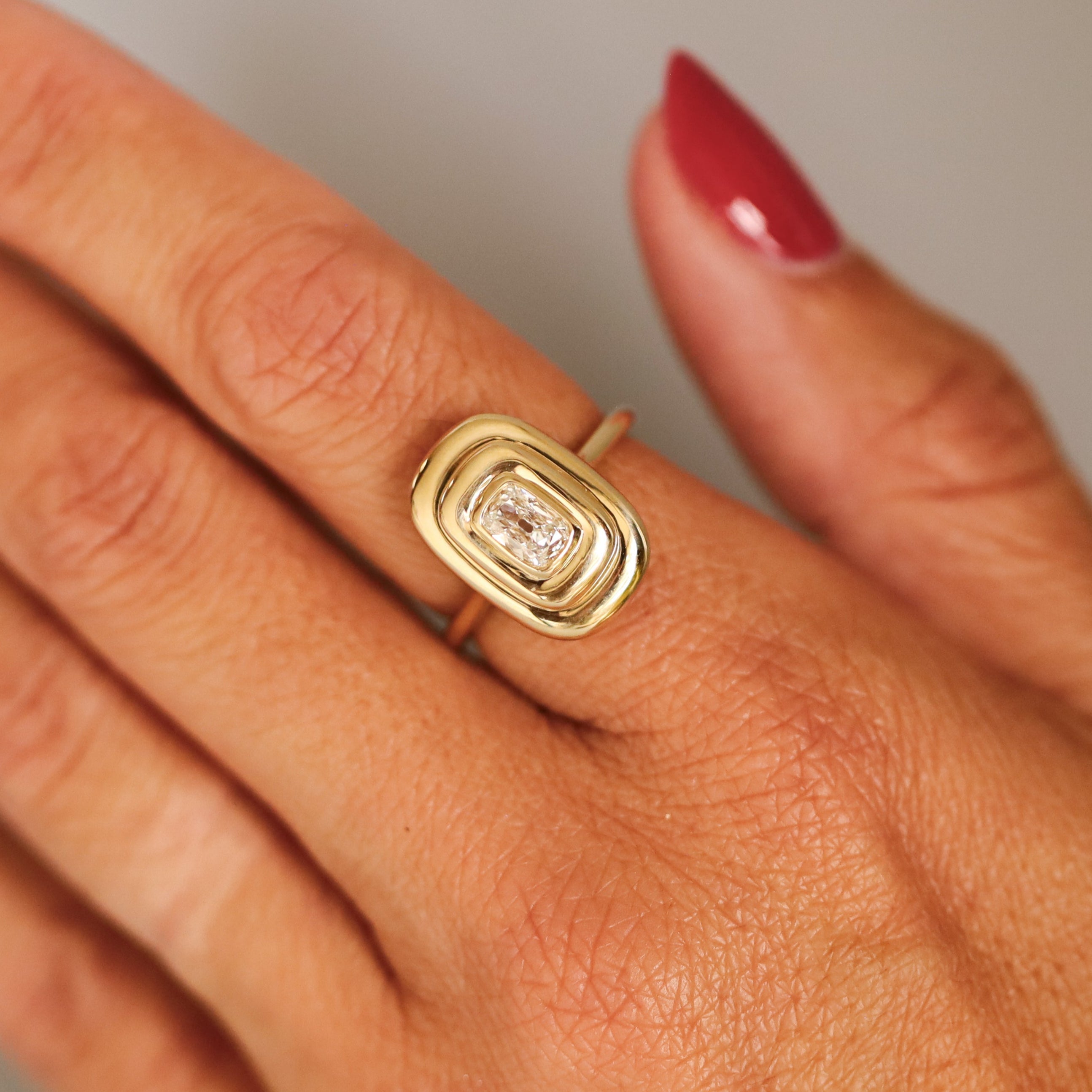 0.46ct Diamond In-Orbit Ring on hand