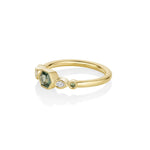 0.46ct Montana Sapphire and Diamond Linear Band side view