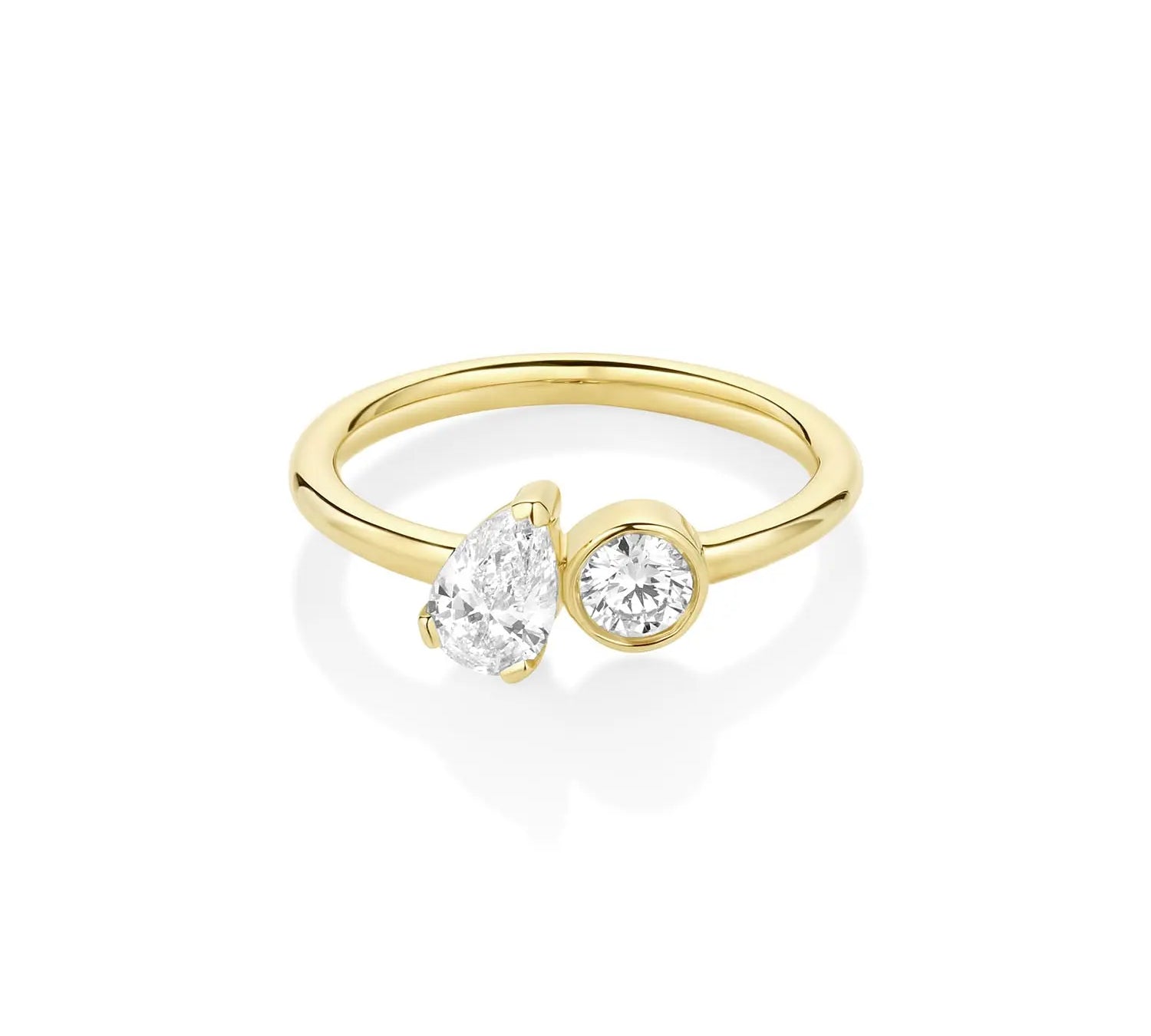 0.48ct Pear Shape Diamond and 0.22ct Round Diamond Chloe [front view]