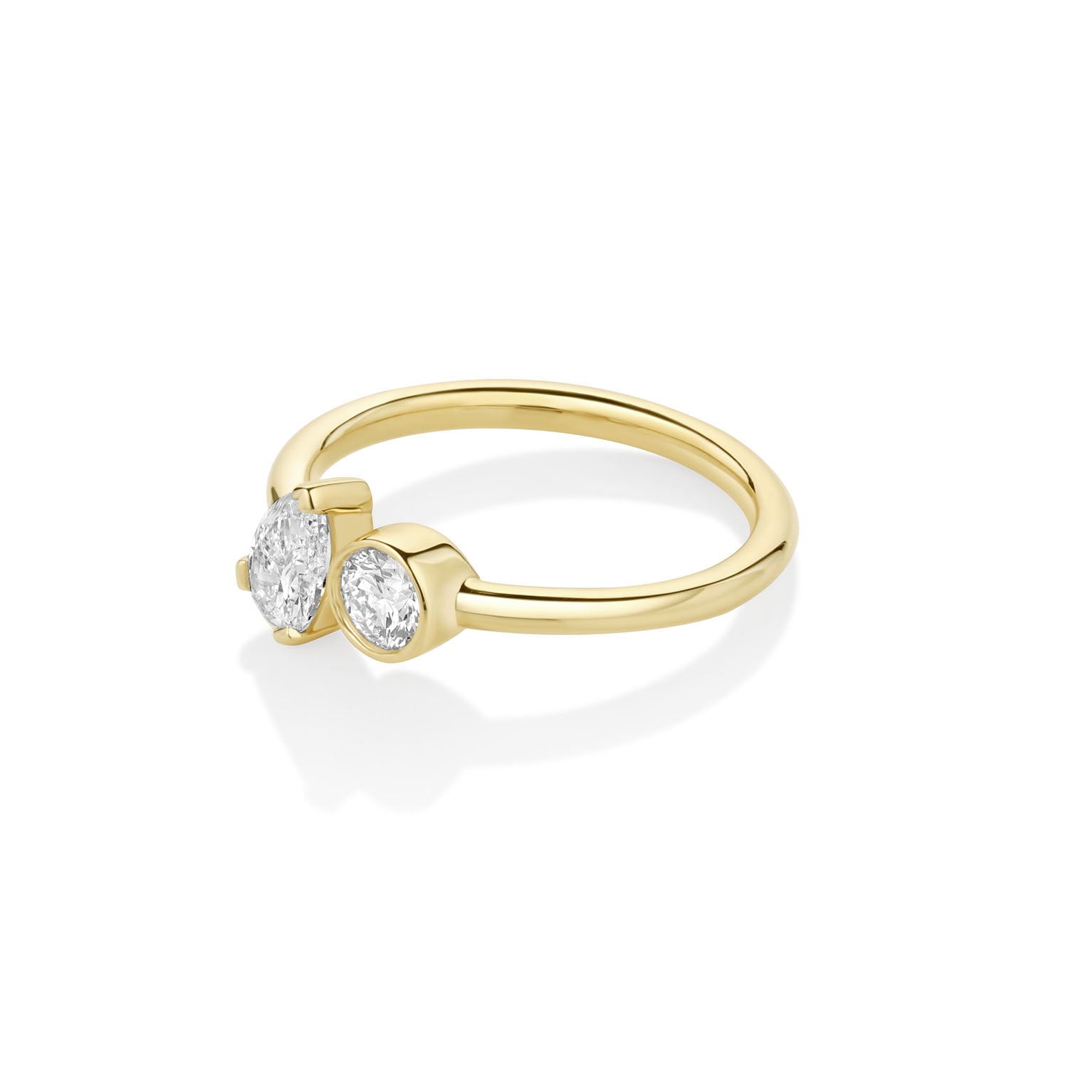 0.51ct Pear & 0.22ct Round Diamond Chloe [side view]