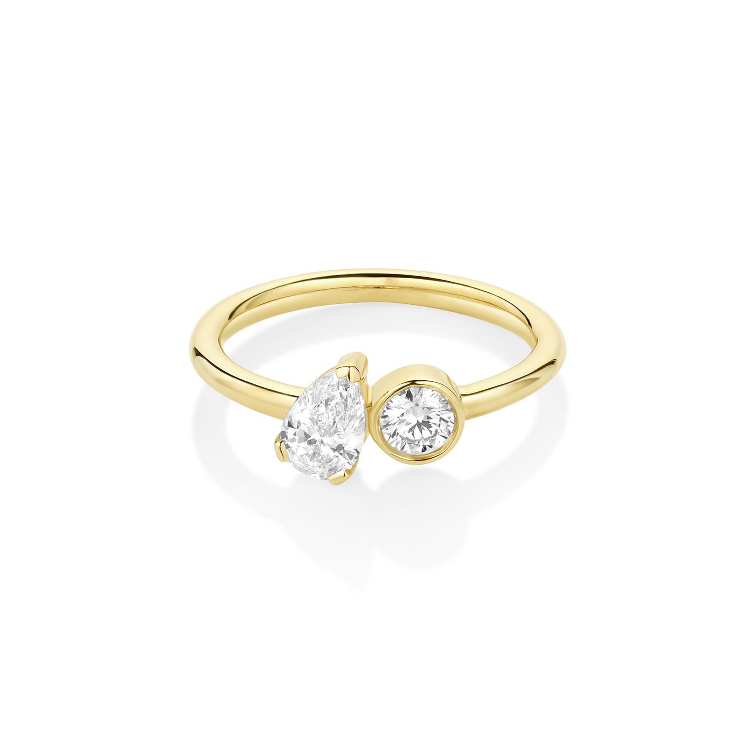 0.51ct Pear & 0.22ct Round Diamond Chloe [flat lay]