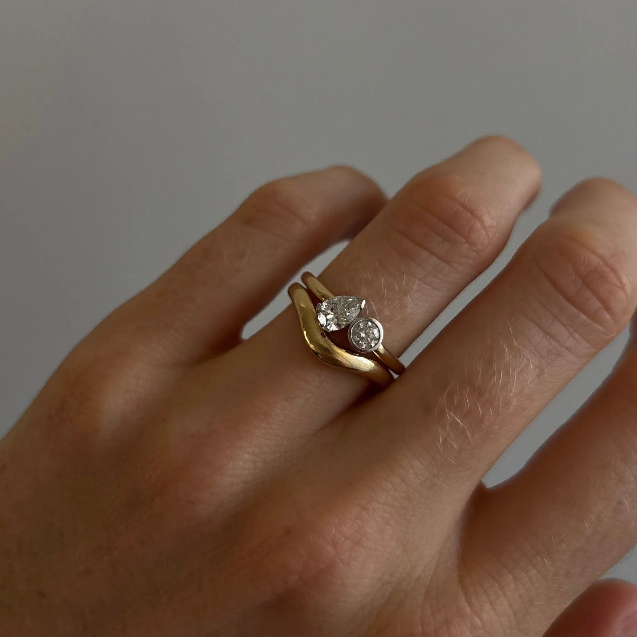 0.48ct Pear Shape Diamond and 0.23ct Round Diamond Chloe [on hand]