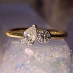 0.49ct Pear Shape Diamond & 0.23ct Round Diamond Chloe [flat lay]