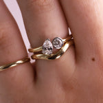 0.48ct Pear Shape Diamond and 0.23ct Round Diamond Toi et Moi Marrow Fine