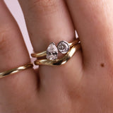 0.48ct Pear Shape Diamond and 0.23ct Round Diamond Toi et Moi Marrow Fine