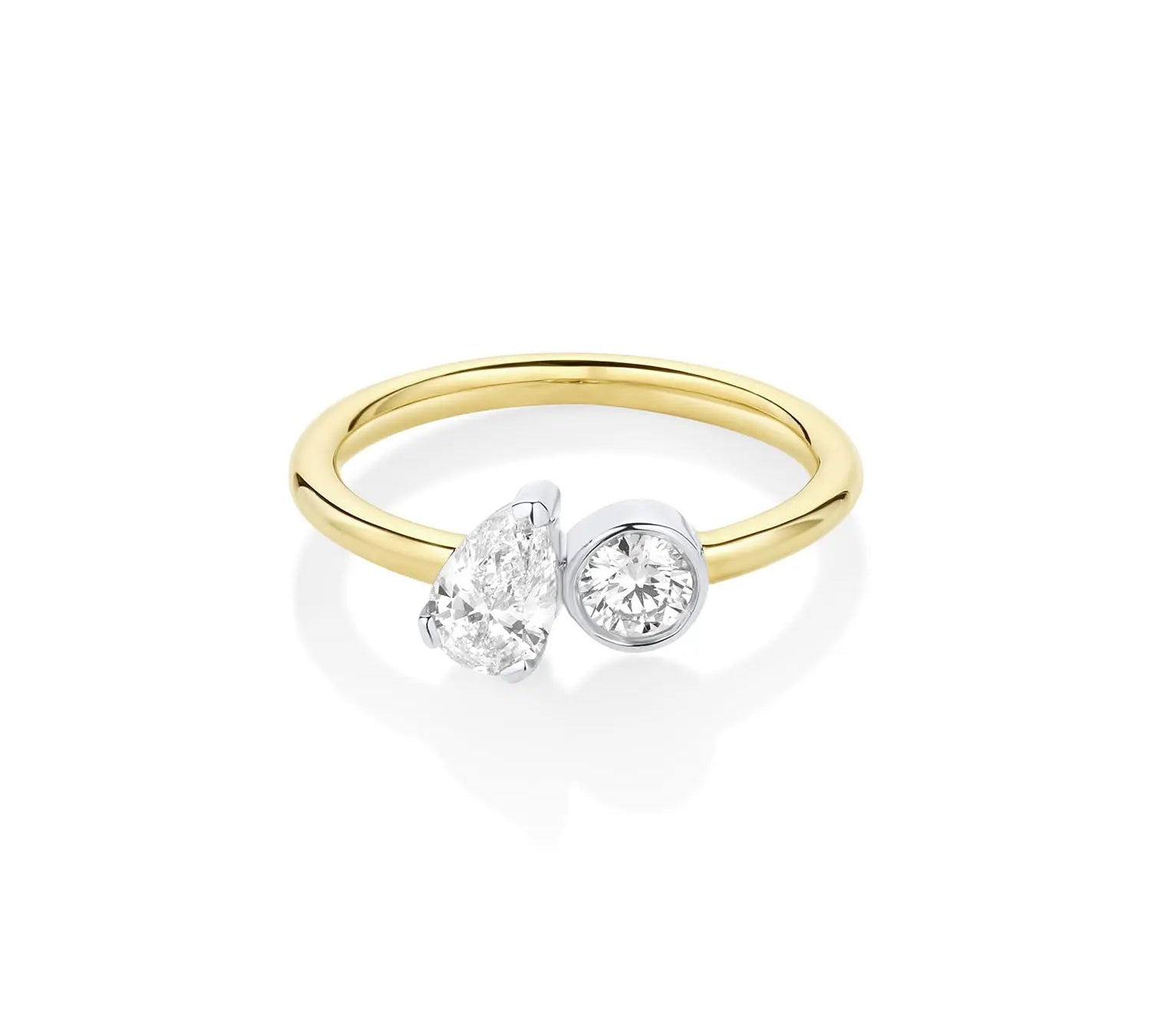 0.48ct Pear Shape Diamond and 0.23ct Round Diamond Chloe [front view]