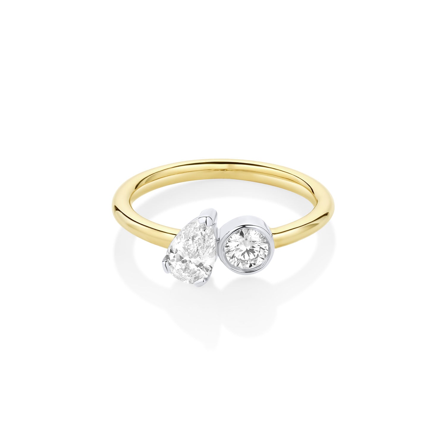 0.48ct Pear Shape Diamond and 0.23ct Round Diamond Chloe [front view]
