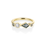 0.48ctw Sapphire and White Diamond Linear Band side