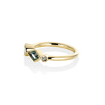 0.48ctw Sapphire and White Diamond Linear Band side