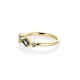 0.48ctw Sapphire and White Diamond Linear Band side
