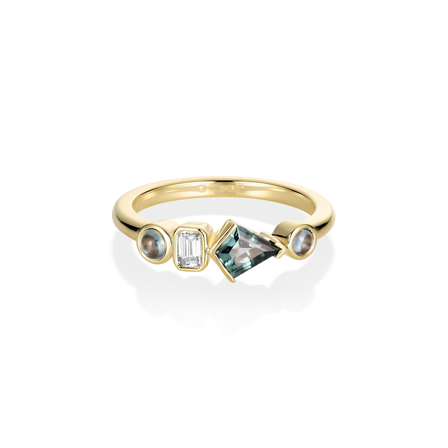 0.52ct Montana Sapphire, Sapphire and Diamond Kaleidoscope Ring