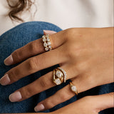0.52ct Pear Pinky Bombe Ring