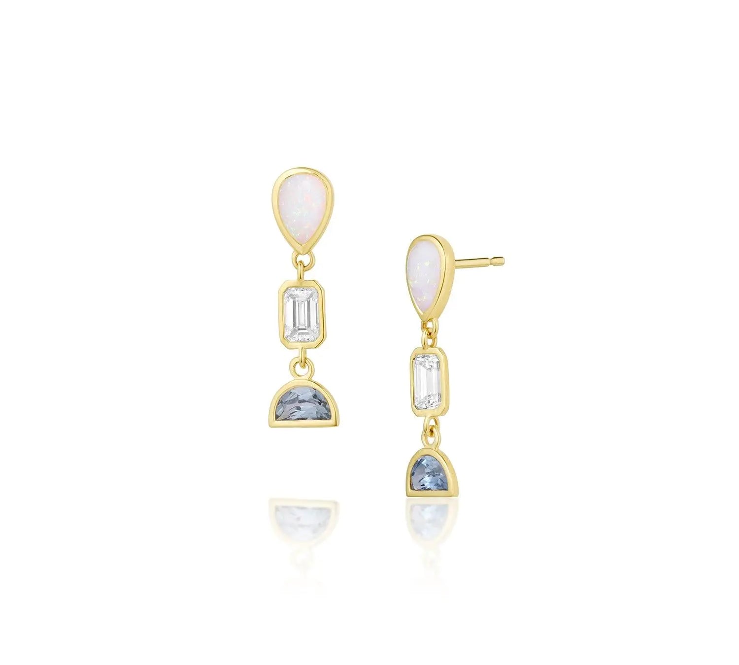 0.53tcw Opal Bezel Set Dangle Earrings - Marrow Fine
