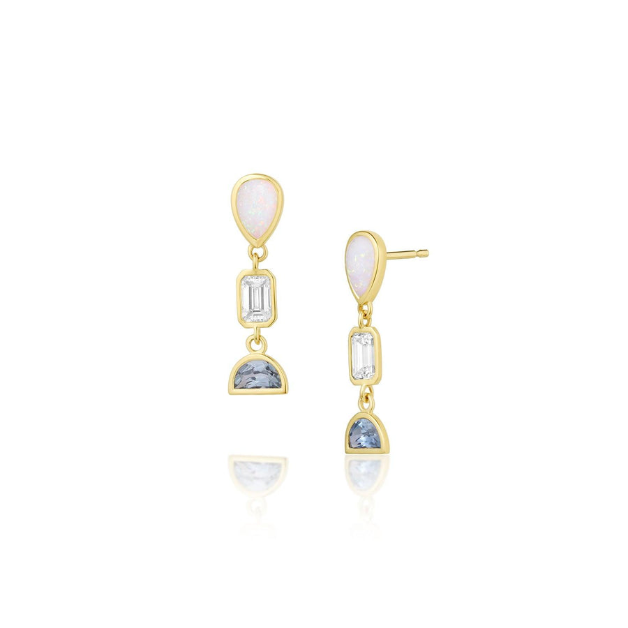0.53tcw Opal Bezel Set Dangle Earrings - Marrow Fine