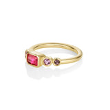 0.56ct Hot Pink Sapphire Linear Band side view