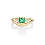 0.57ct Emerald Abstract Bezel Bombe Band Marrow Fine