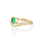0.57ct Emerald Abstract Bezel Bombe Band Marrow Fine