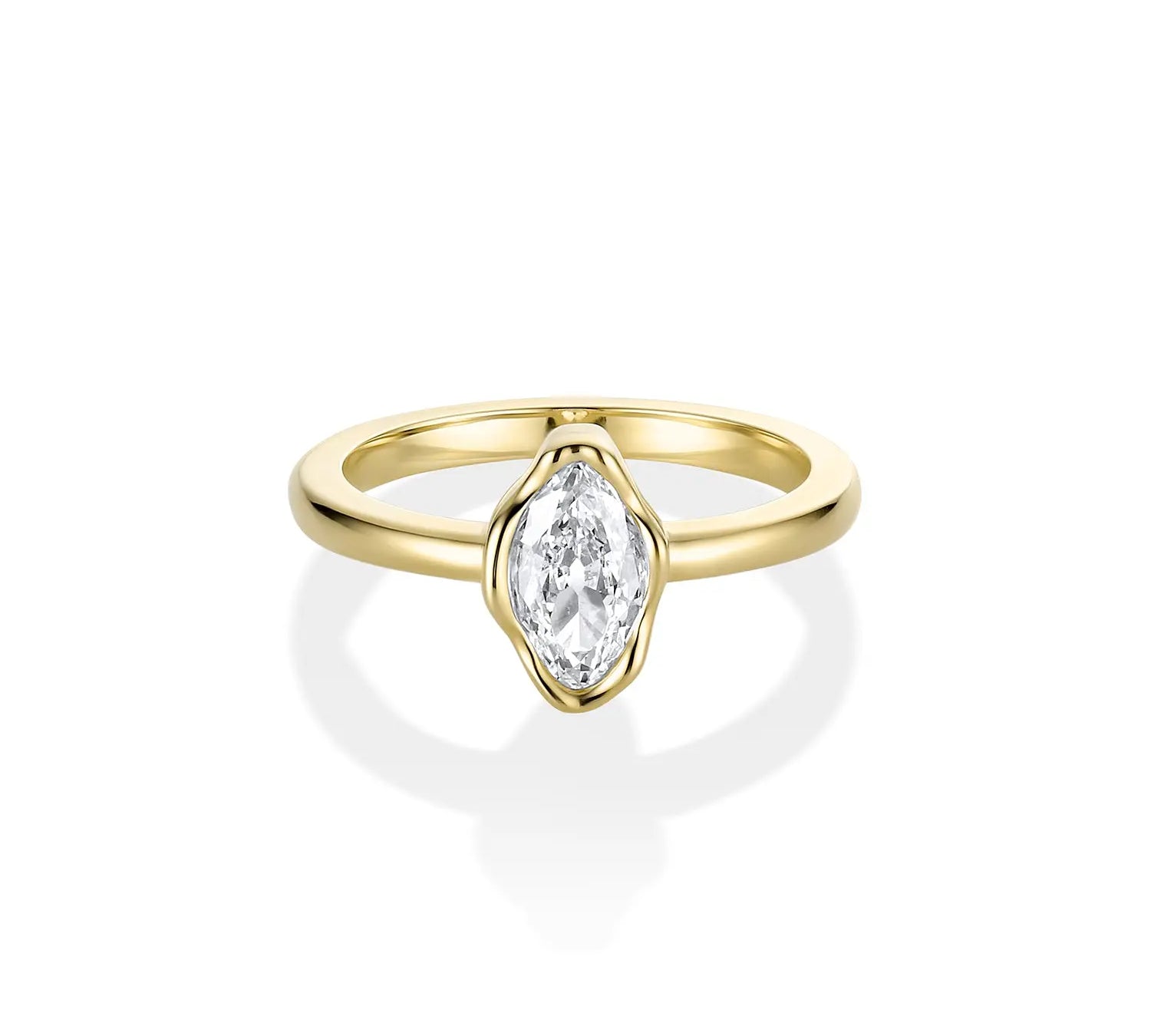 0.57ct Marquise Diamond Abstract Bezel Ring