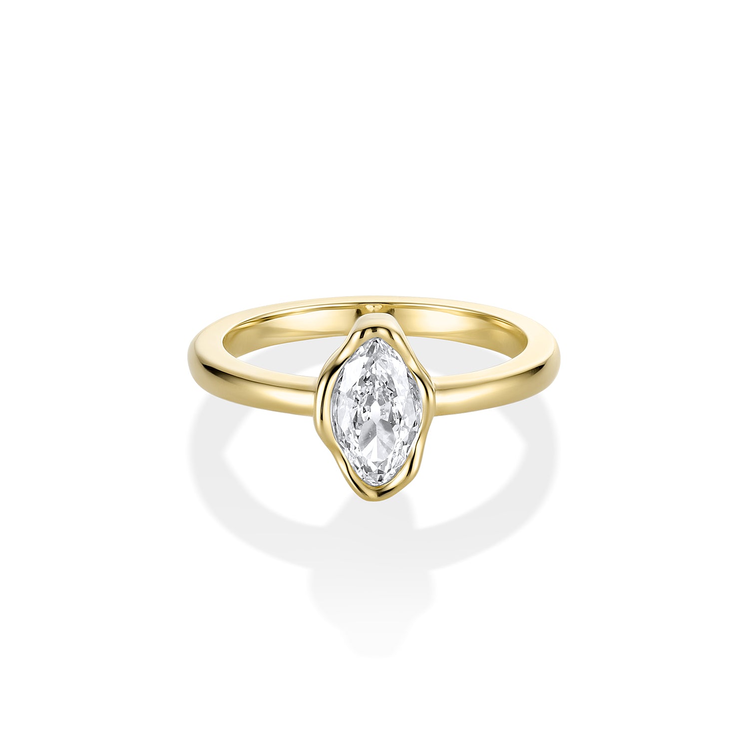 0.57ct Marquise Diamond Abstract Bezel Ring