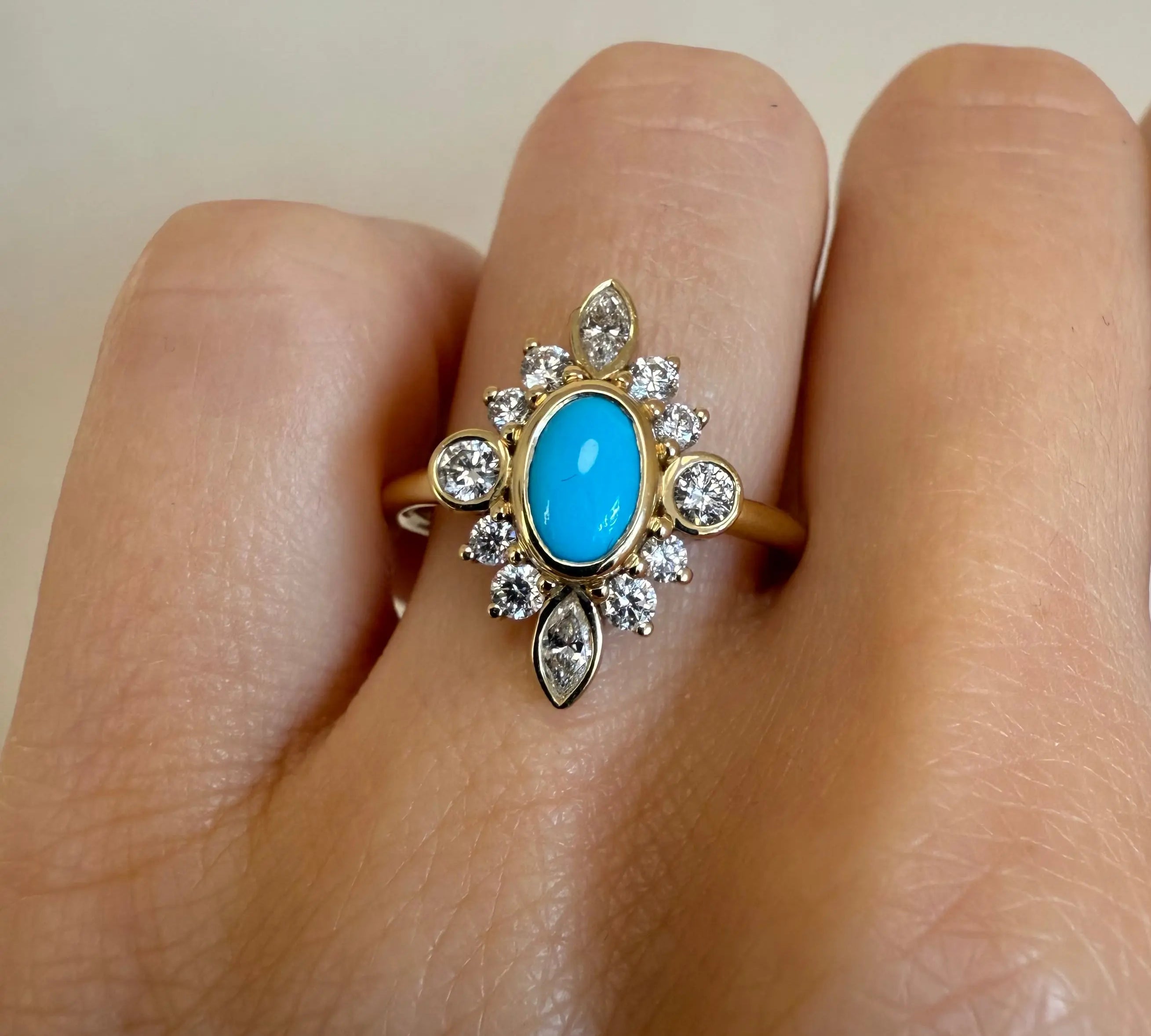 0.58ct Turquoise Scarlette Compass Ring [on hand]