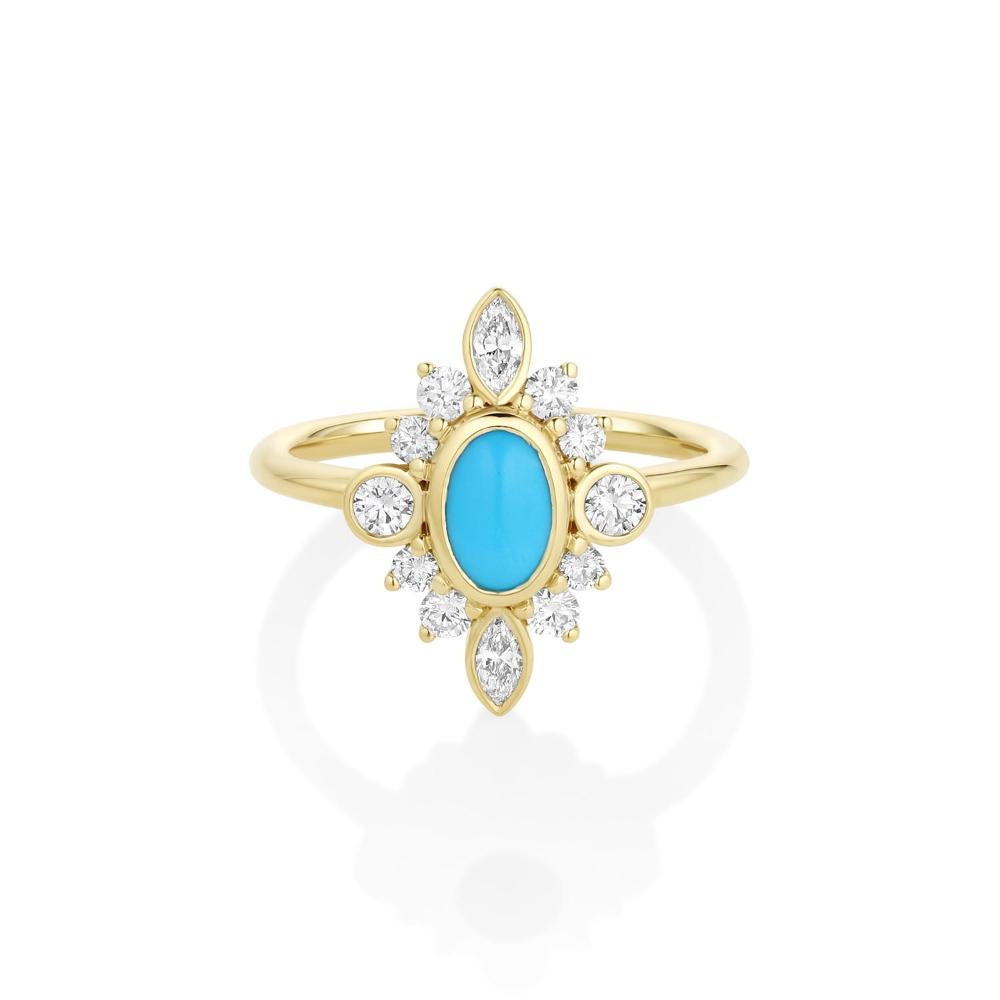 0.58ct Turquoise Scarlette Compass Ring [front view]