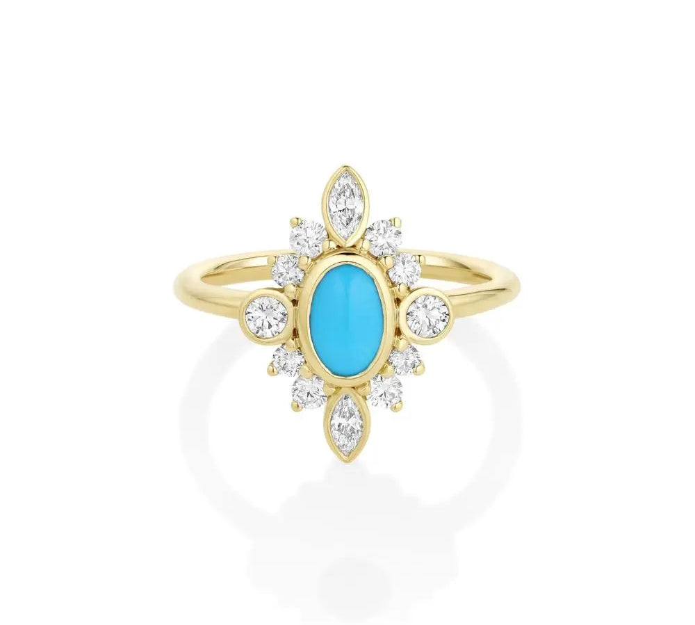0.58ct Turquoise Scarlette Compass Ring [front view]