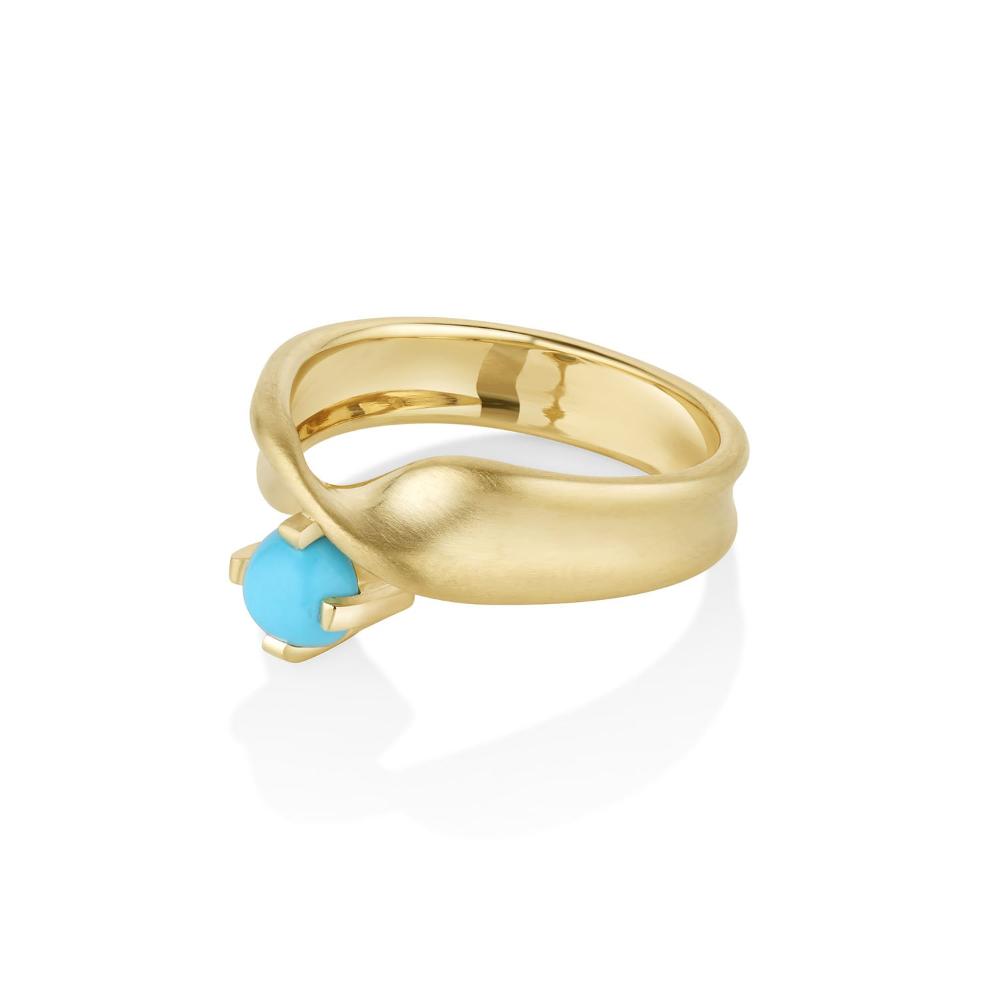 0.58ct Turquoise Twist Ring [side view]