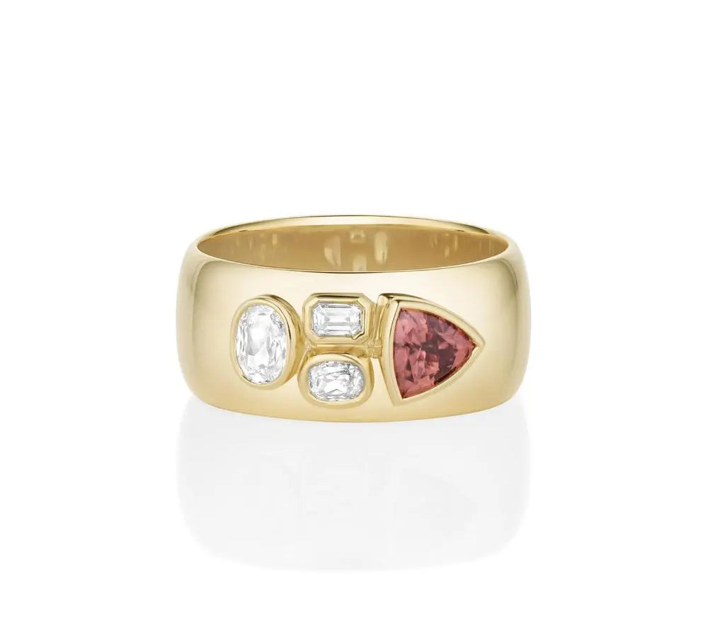 0.61ct Zircon and Diamond Tessera Band [front view]