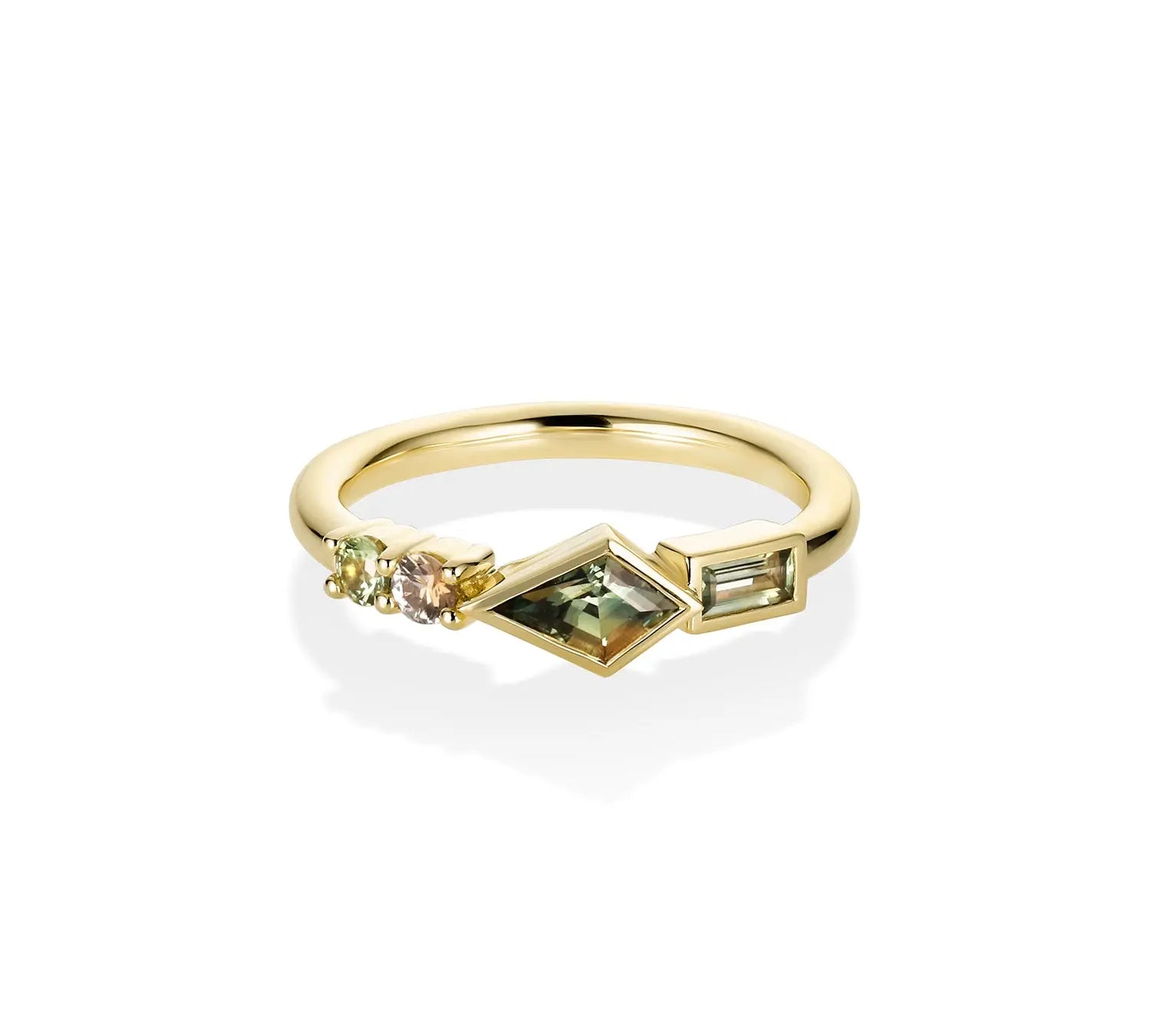 0.62ctw Montana Sapphire Linear Ring