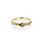 0.62ctw Montana Sapphire Linear Ring