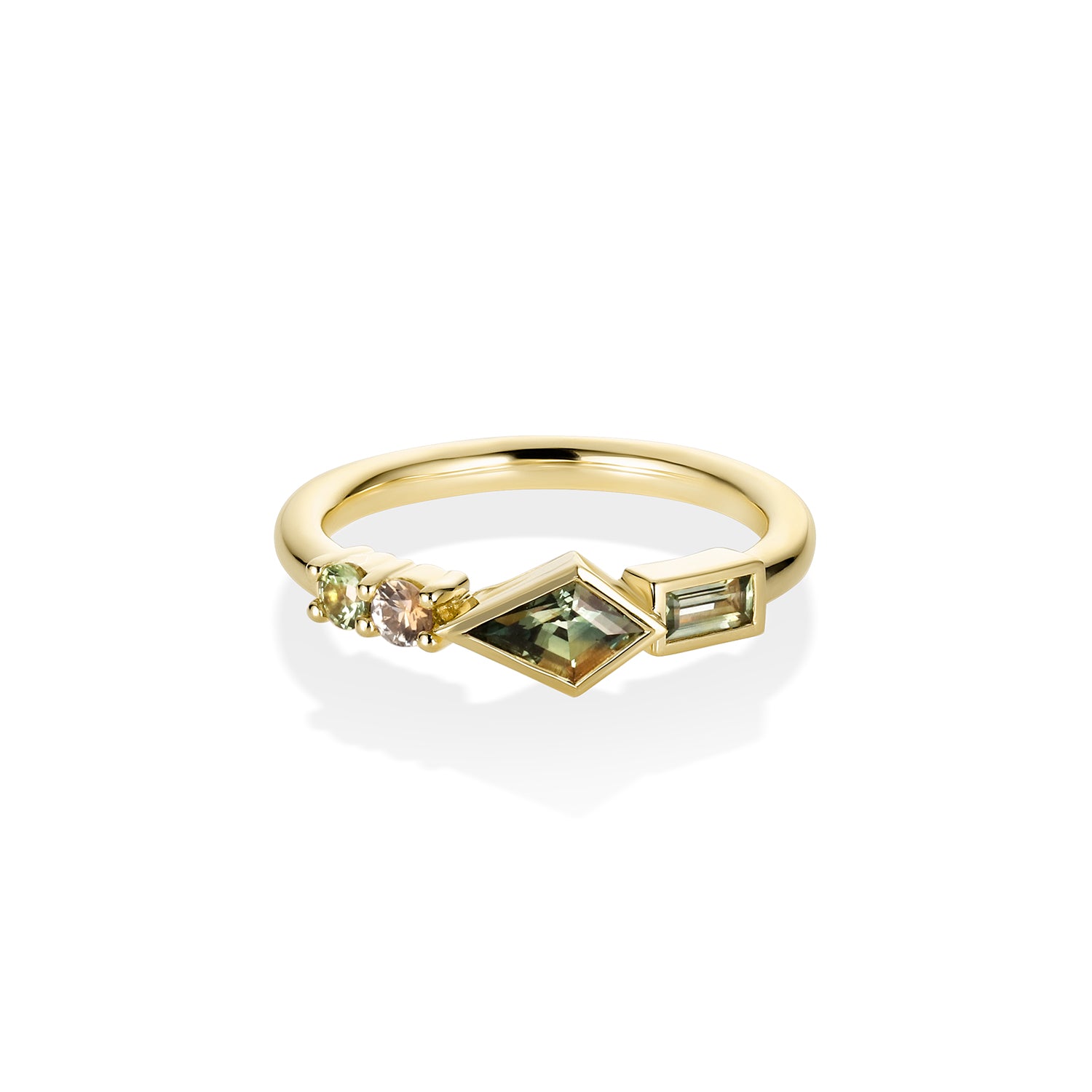 0.62ctw Montana Sapphire Linear Ring