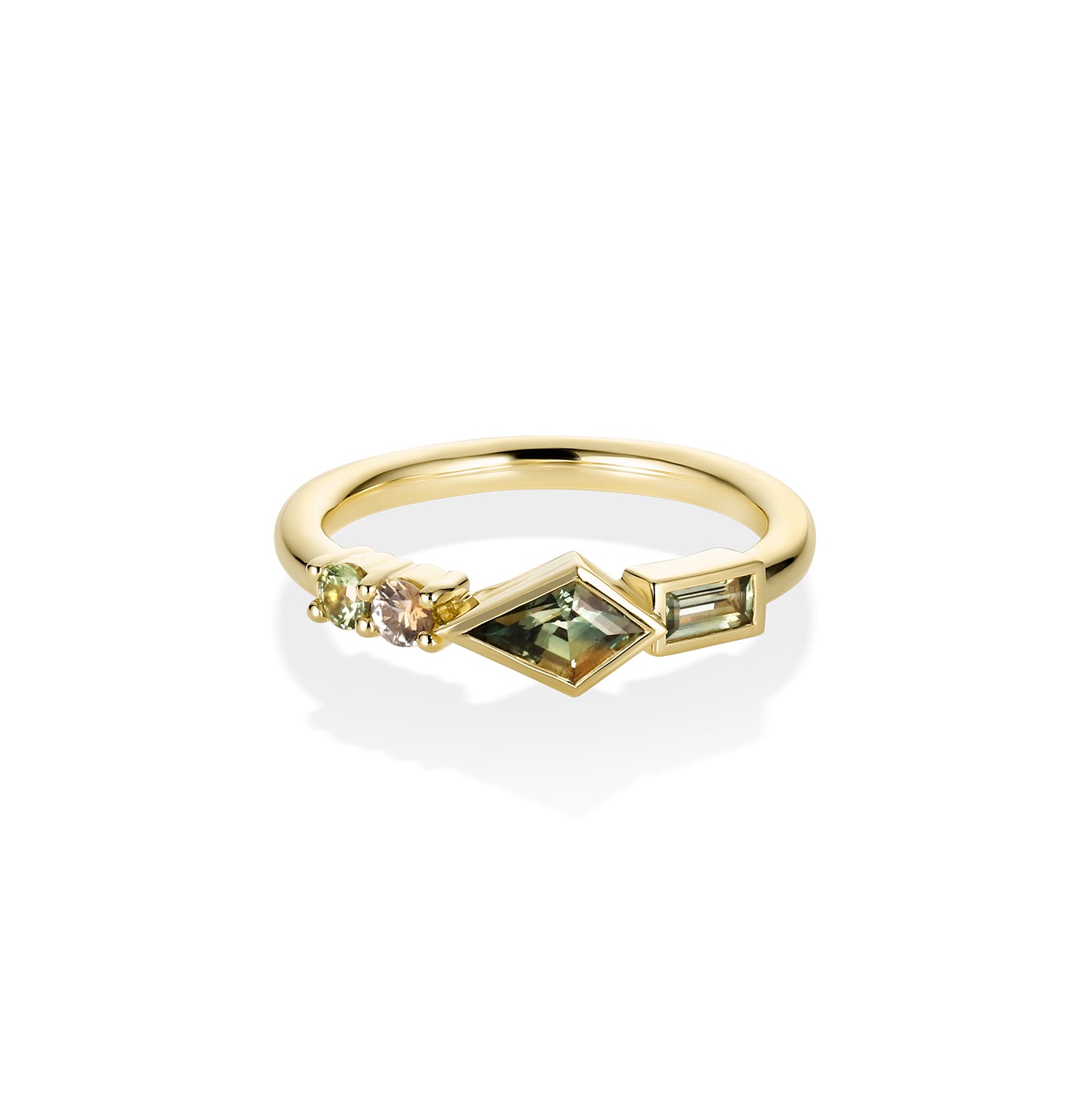 0.62ctw Montana Sapphire Linear Ring