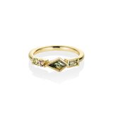 0.62ctw Montana Sapphire Linear Ring