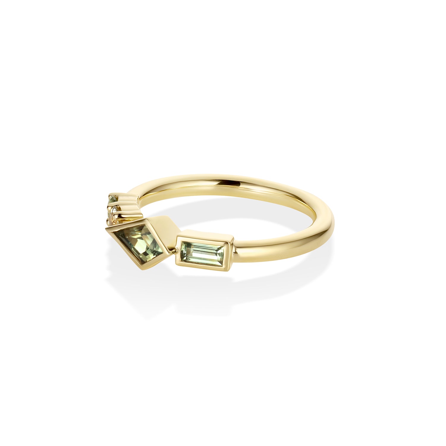 0.62ctw Montana Sapphire Linear Ring side