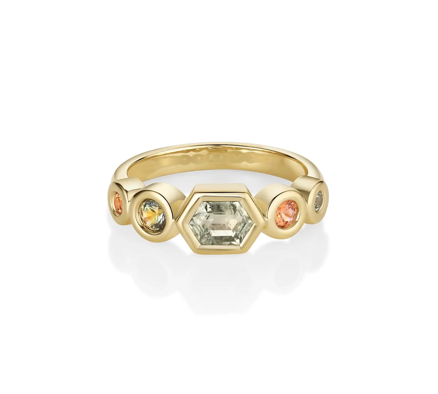 0.63ct Montana Sapphire Linear Band [Yellow Gold]