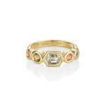 0.63ct Montana Sapphire Linear Band [Yellow Gold]