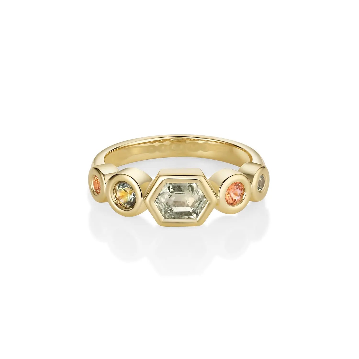 0.63ct Montana Sapphire Linear Band [Yellow Gold]