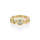 0.63ct Montana Sapphire Linear Band [Yellow Gold]