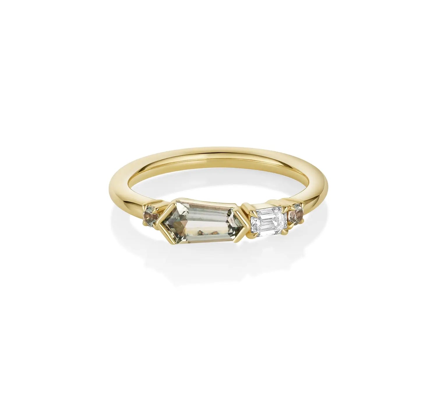 0.72ct Sapphire and Diamond Linear Band [yellow gold]