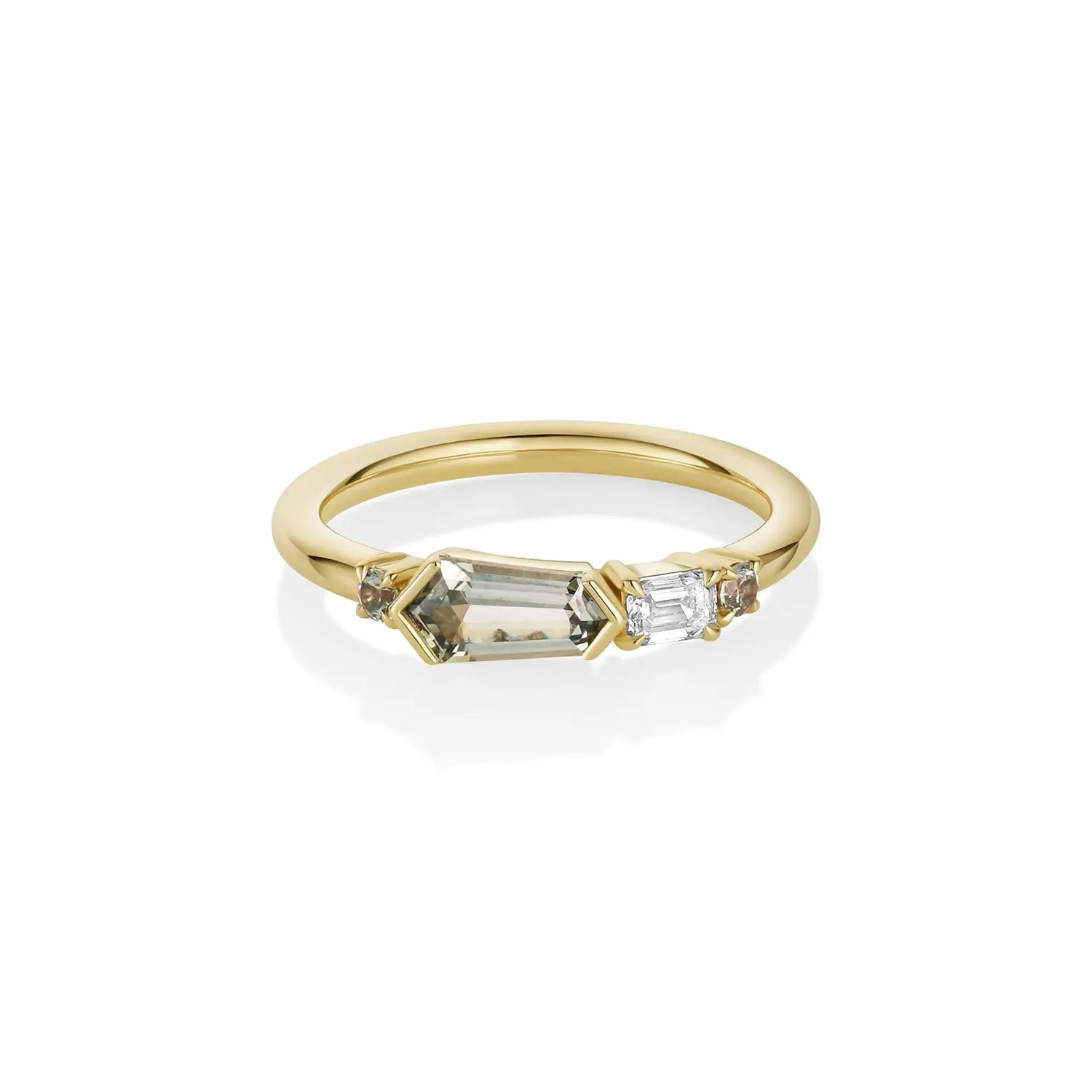 0.72ct Sapphire and Diamond Linear Band [yellow gold]